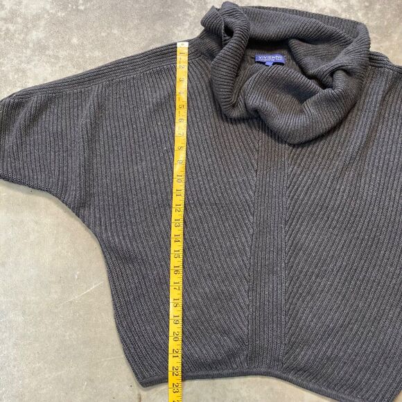 Vivienne Tam Sweater Small‎ Olive Green Cowl Neck 3/4 Sleeve Pullover Knit - Picture 3 of 8